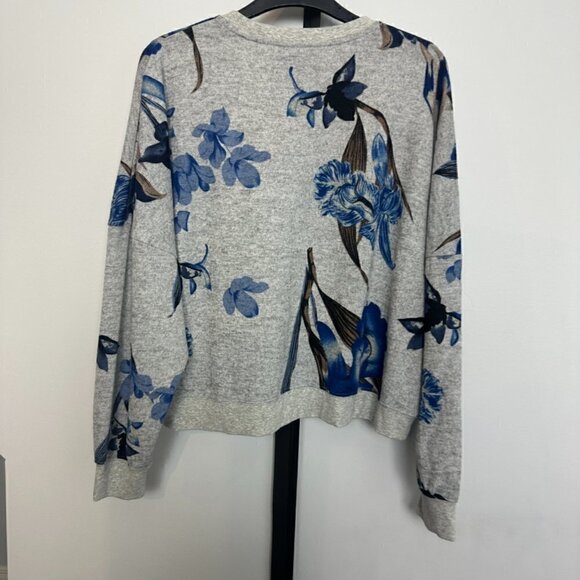 Nwot - Zyia Active - Grey/Blue Flora Sweatshirt - Size L - Picture 4 of 7